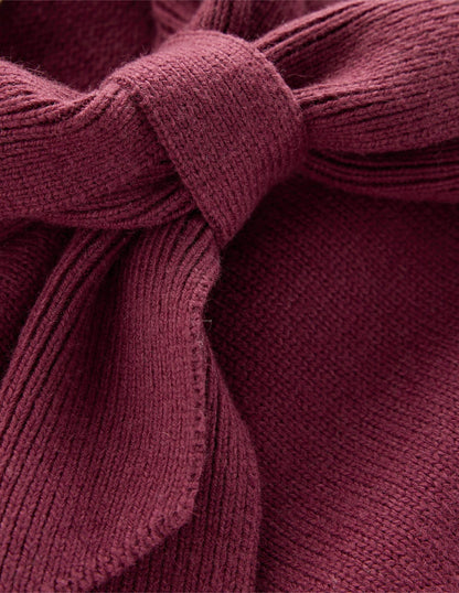 Knitted Bow Sweater-Deep Wisteria