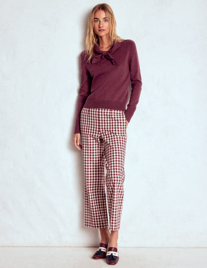 Knitted Bow Sweater-Deep Wisteria