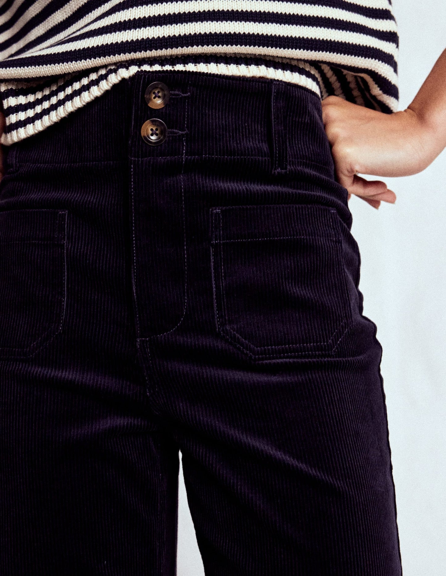 Primrose Cord Pants-Navy