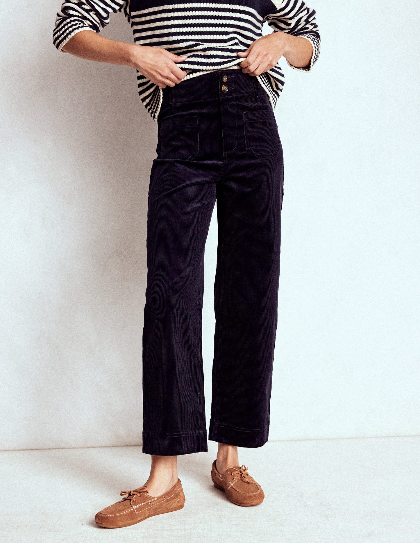 Primrose Cord Pants-Navy