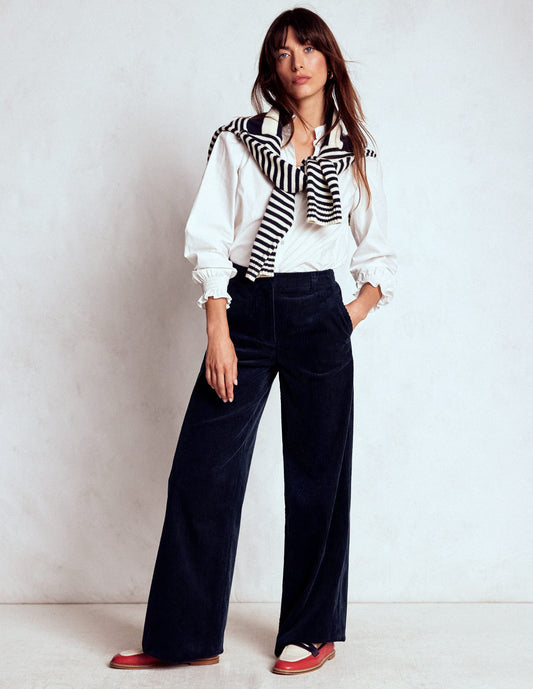 Belgravia Chunky Cord Pants-Navy
