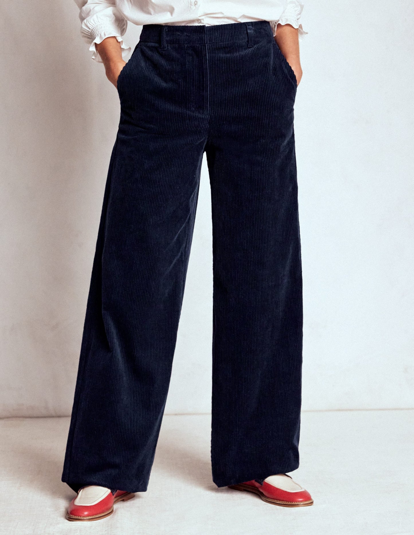 Belgravia Chunky Cord Pants-Navy
