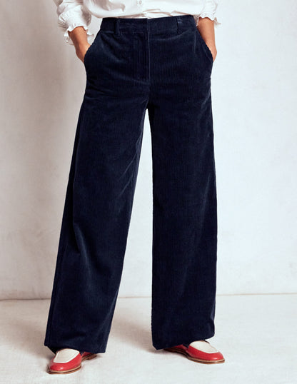Belgravia Chunky Cord Pants-Navy