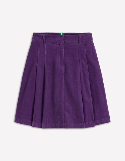 Pleated Cord Skirt-Mystic Purple
