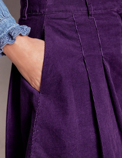 Pleated Cord Skirt-Mystic Purple