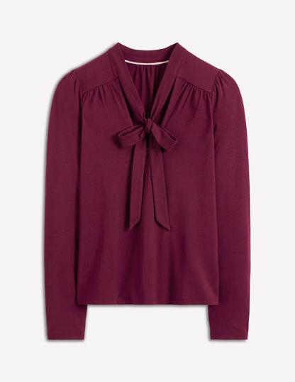 Tie Neck Supersoft Top-Deep Wisteria