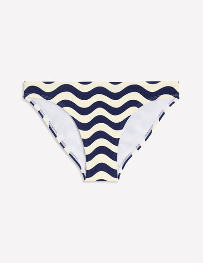 Classic Bikini Bottoms-Navy, Rythmic Wave