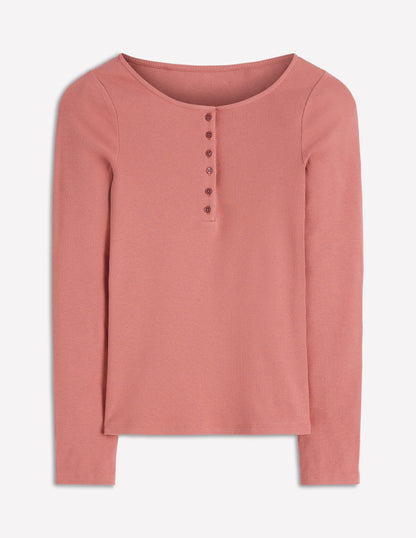 Rib Henley-Vintage Rose