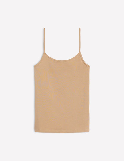 Plain Cami Top-Medium Beige