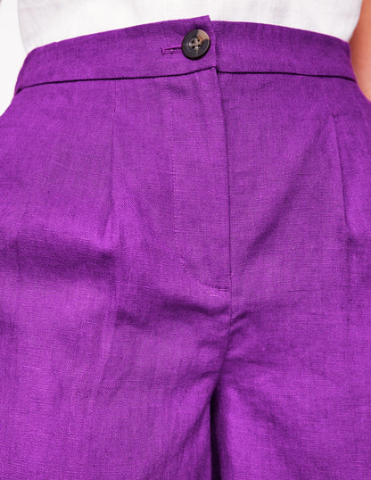 Dulwich Linen Shorts-Royal Purple