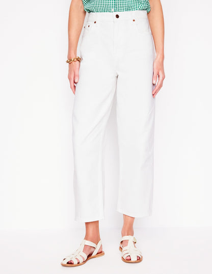Barrel Leg Jeans-White