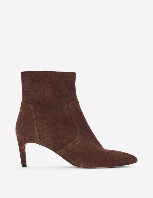 Mid Heel Ankle Boots-Bitter Chocolate