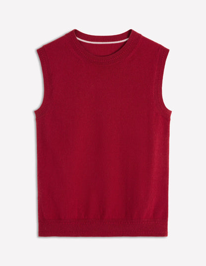 Eva Cashmere Vest-Red Liquorice