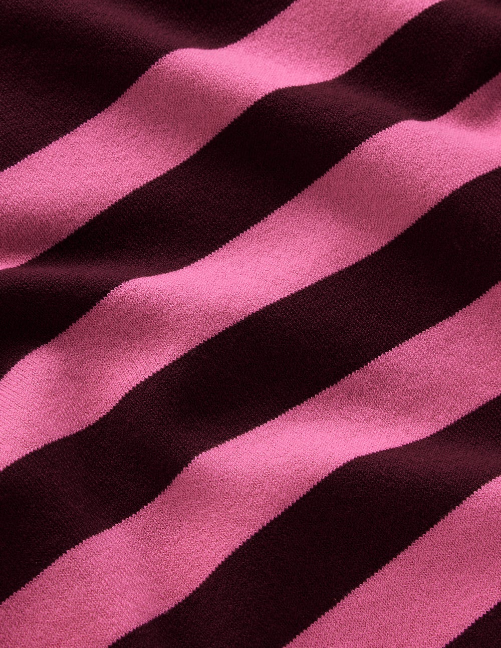 Emilia Cotton Crew Sweater-Chestnut/Pink Stripe