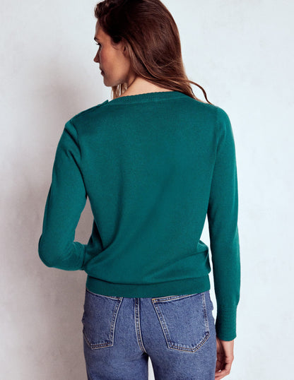Briony Stitch Sweater-Drake Green
