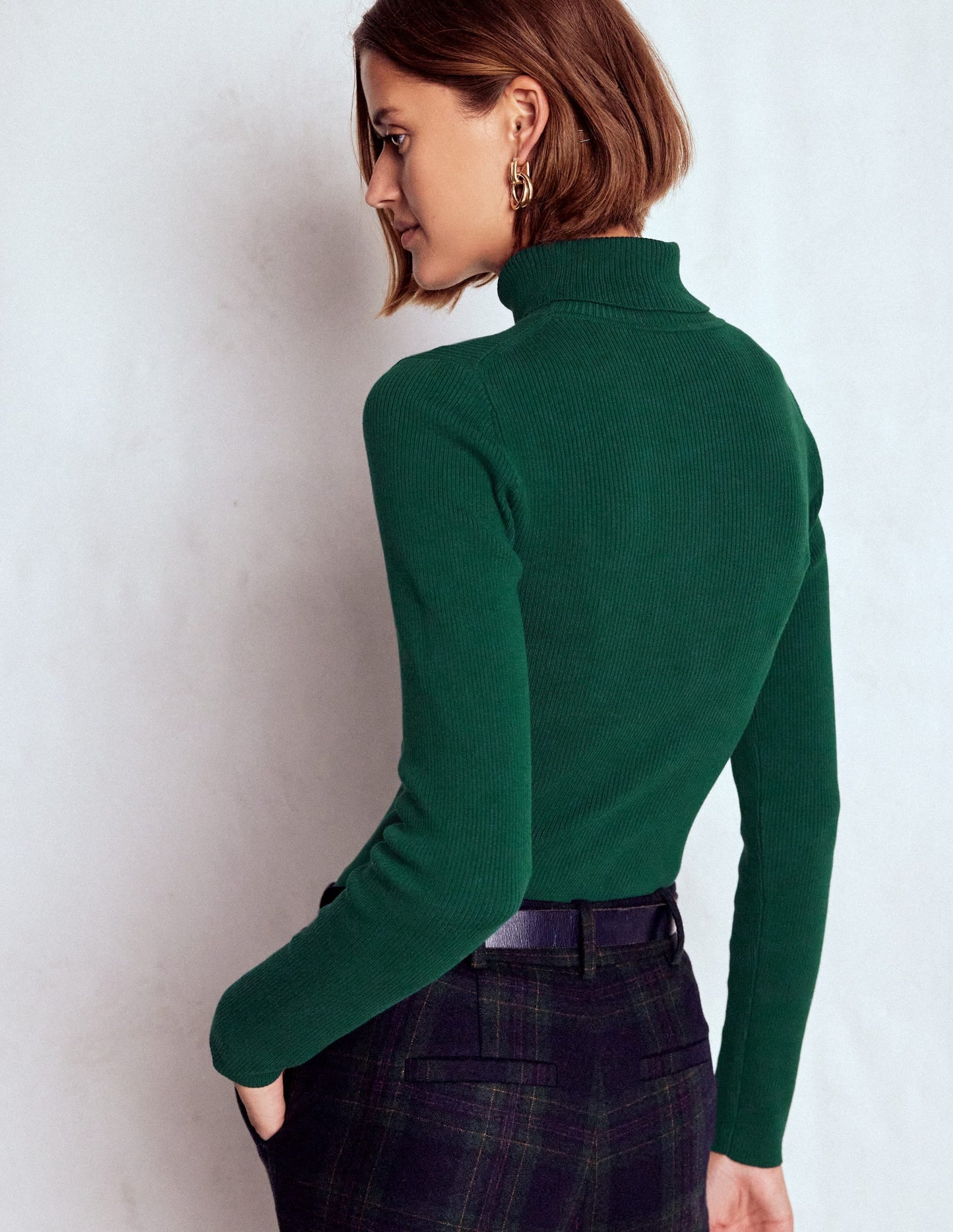 Emilia Roll Neck Sweater-Emerald Night