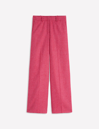 Belgravia Wool Blend Pants-Red and Pink Wide Herringbone