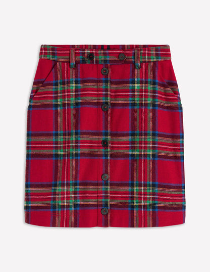 Cecelia Wool Skirt-Red, Blue and Green Check