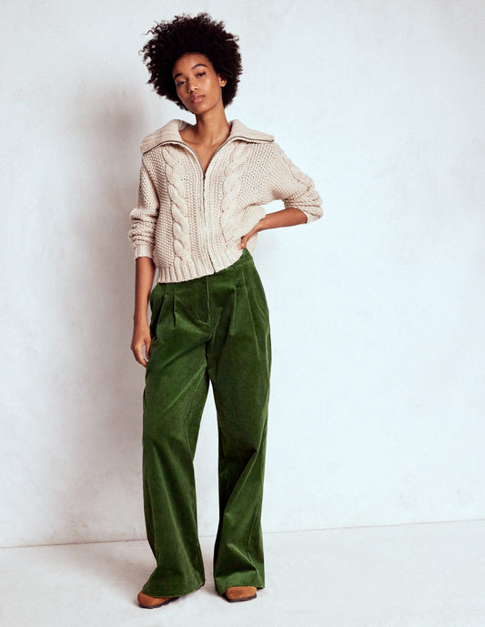 Kensington Cord Pants-Green Fir