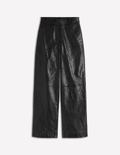 Canonbury Leather Trousers-BLACK