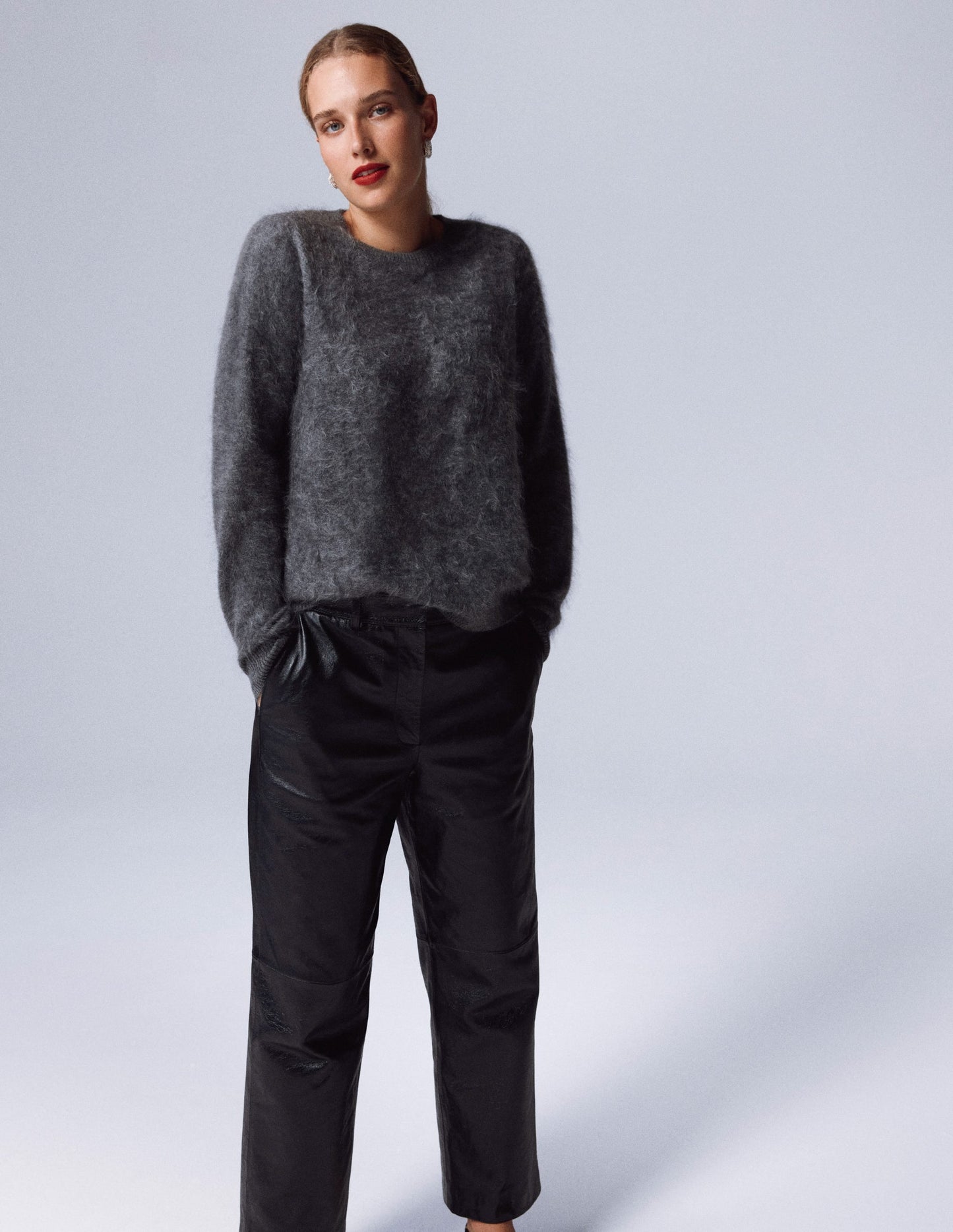Canonbury Leather Trousers-BLACK