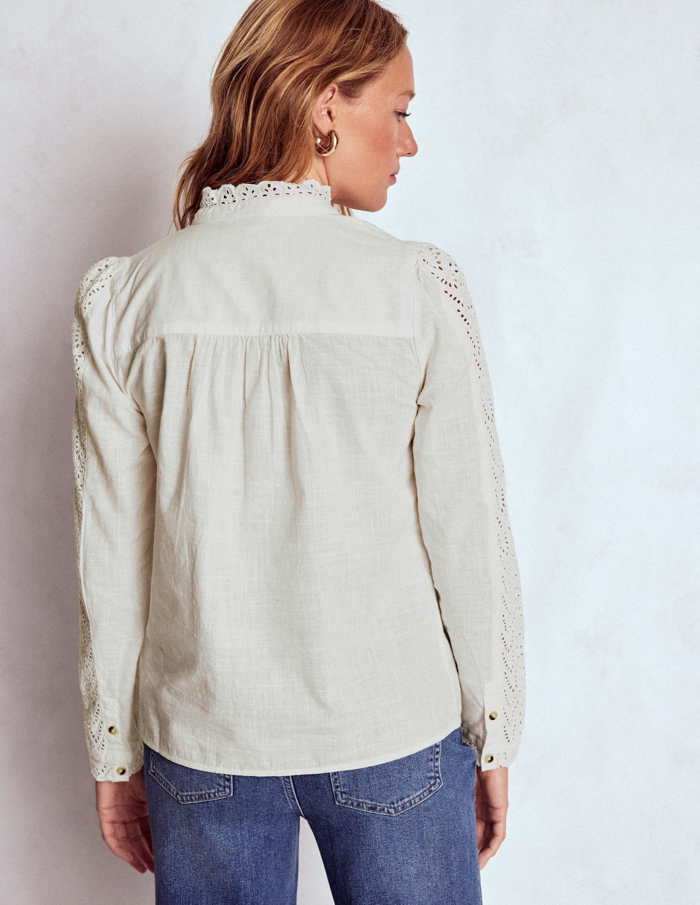 Savannah Broderie Top-Ivory
