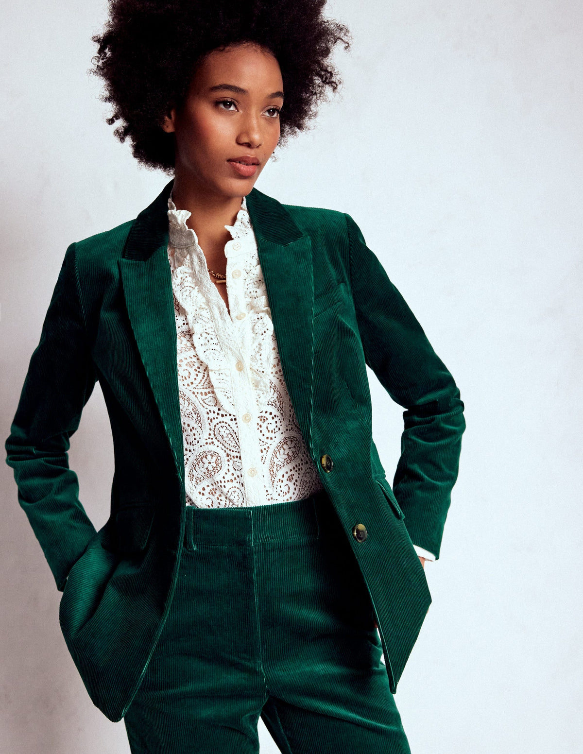 Stamford Cord Blazer-Fern