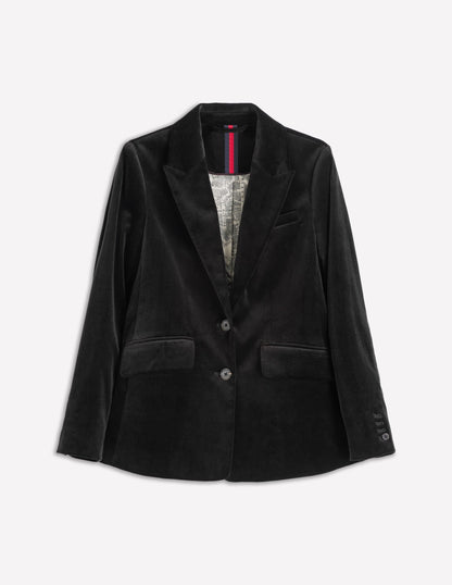 Stamford Velvet Blazer-Black