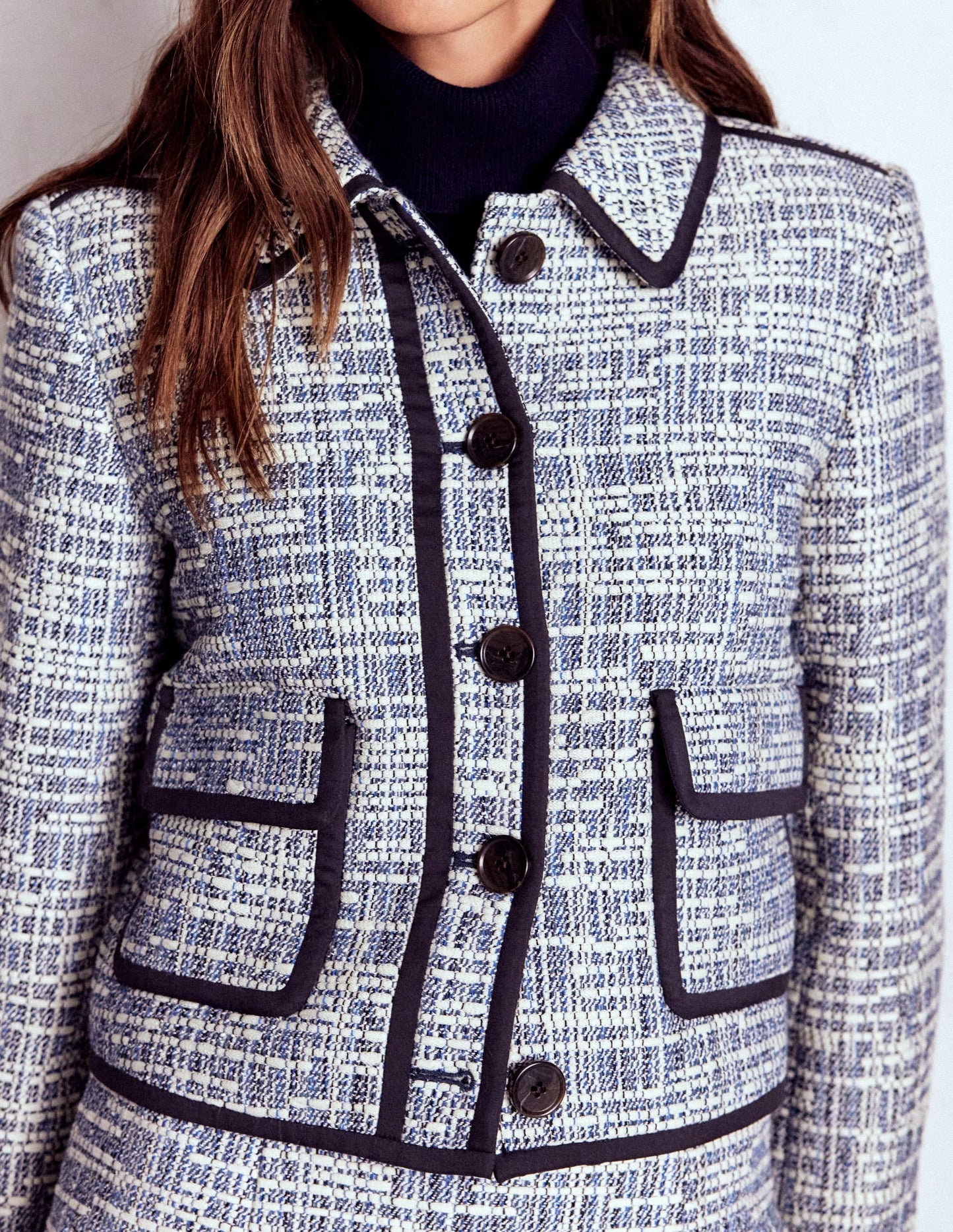 Lisburn Patch Pocket Jacket-Navy Texture