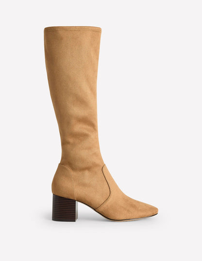 Stretch Knee Heel Boots-Acorn