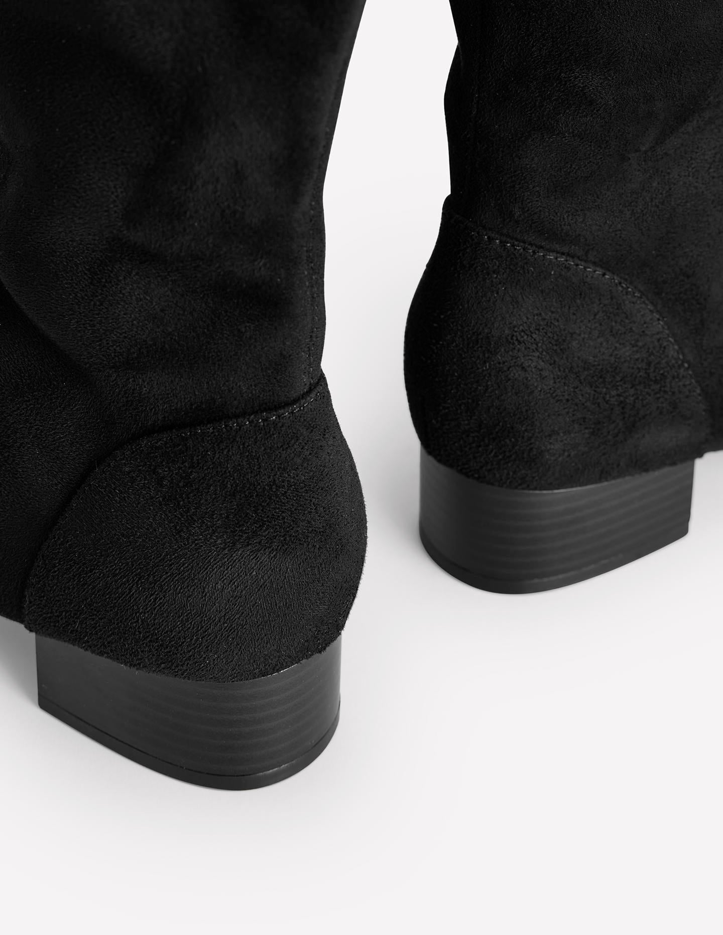 Flat Stretch Knee Boot-Black