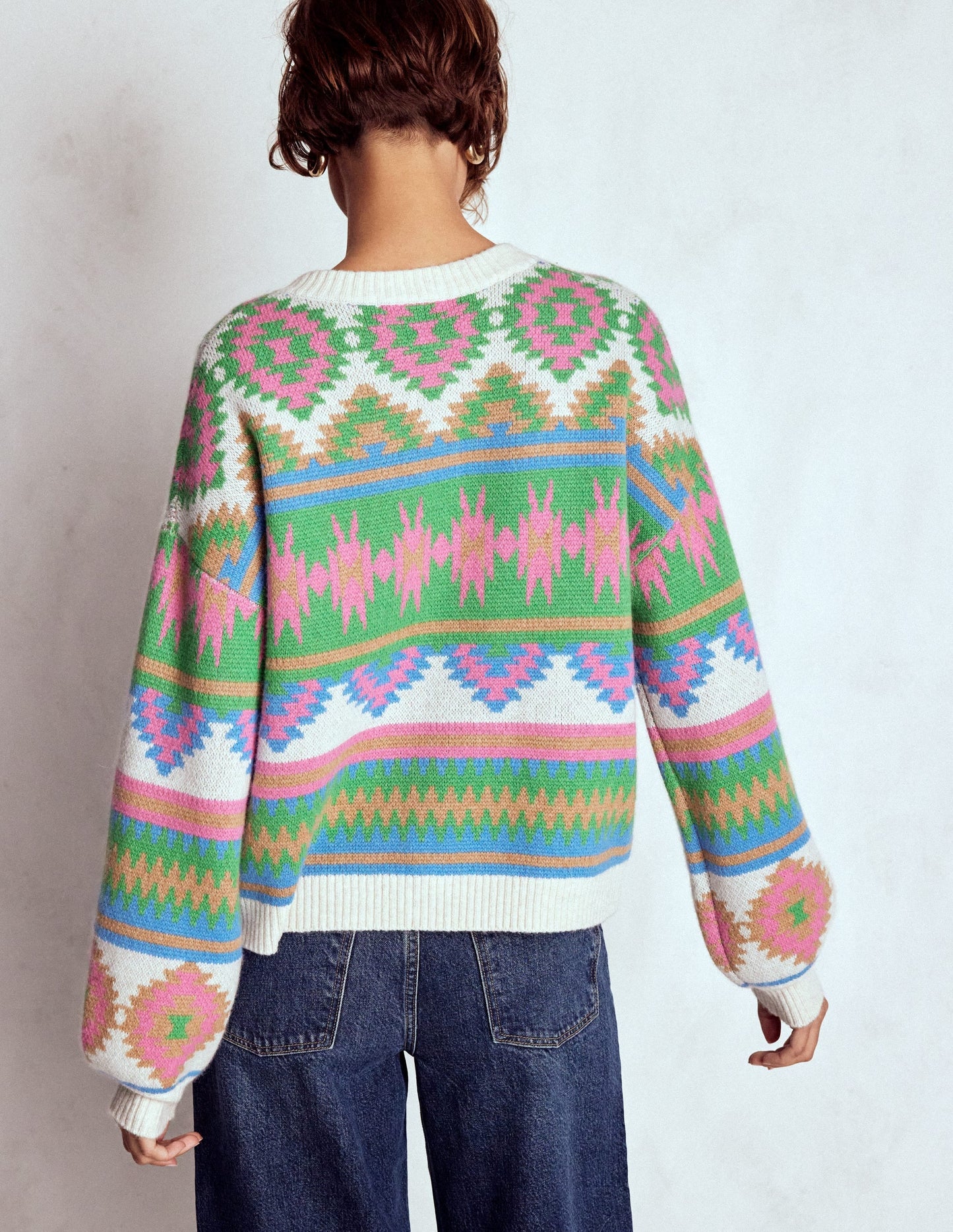 Abi Jacquard Cardigan-Multi Aztec