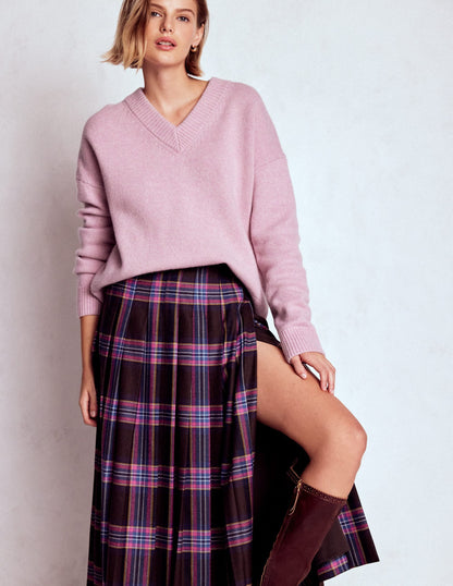 Marion Merino V-neck Sweater-Blush Pink
