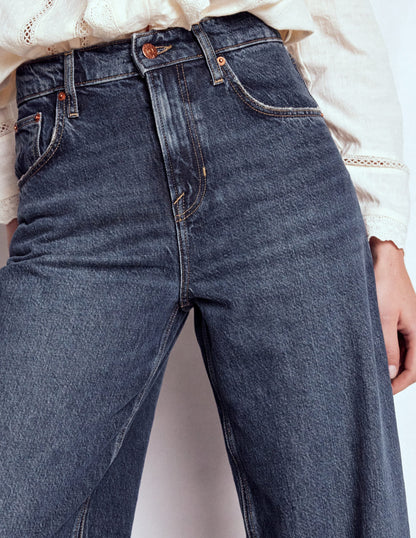 Mid Rise Relaxed Leg Jeans-Dark Vintage