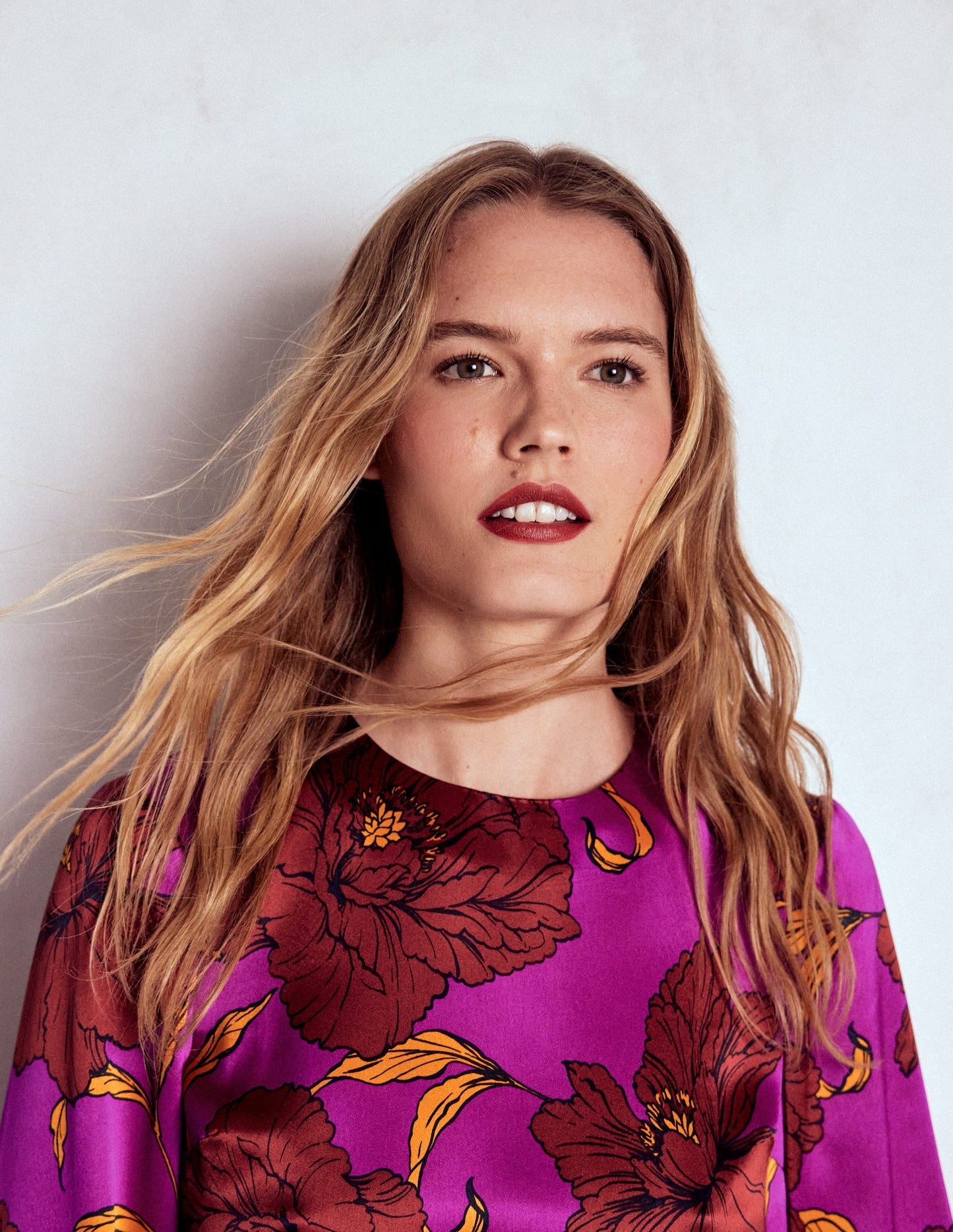 Feather Cuff Top-Regal Purple, Peony Bloom