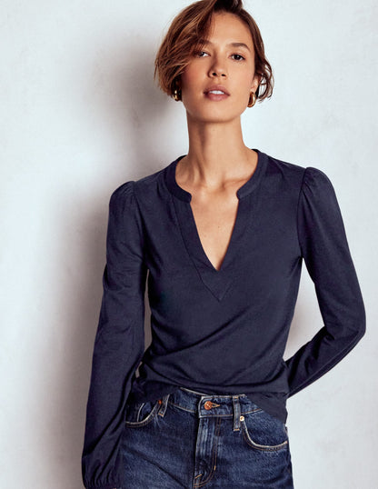 Supersoft Notch Top-Navy
