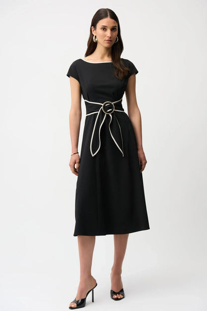 Joseph Ribkoff Stretch Woven Color Block Fit and Flare Dress