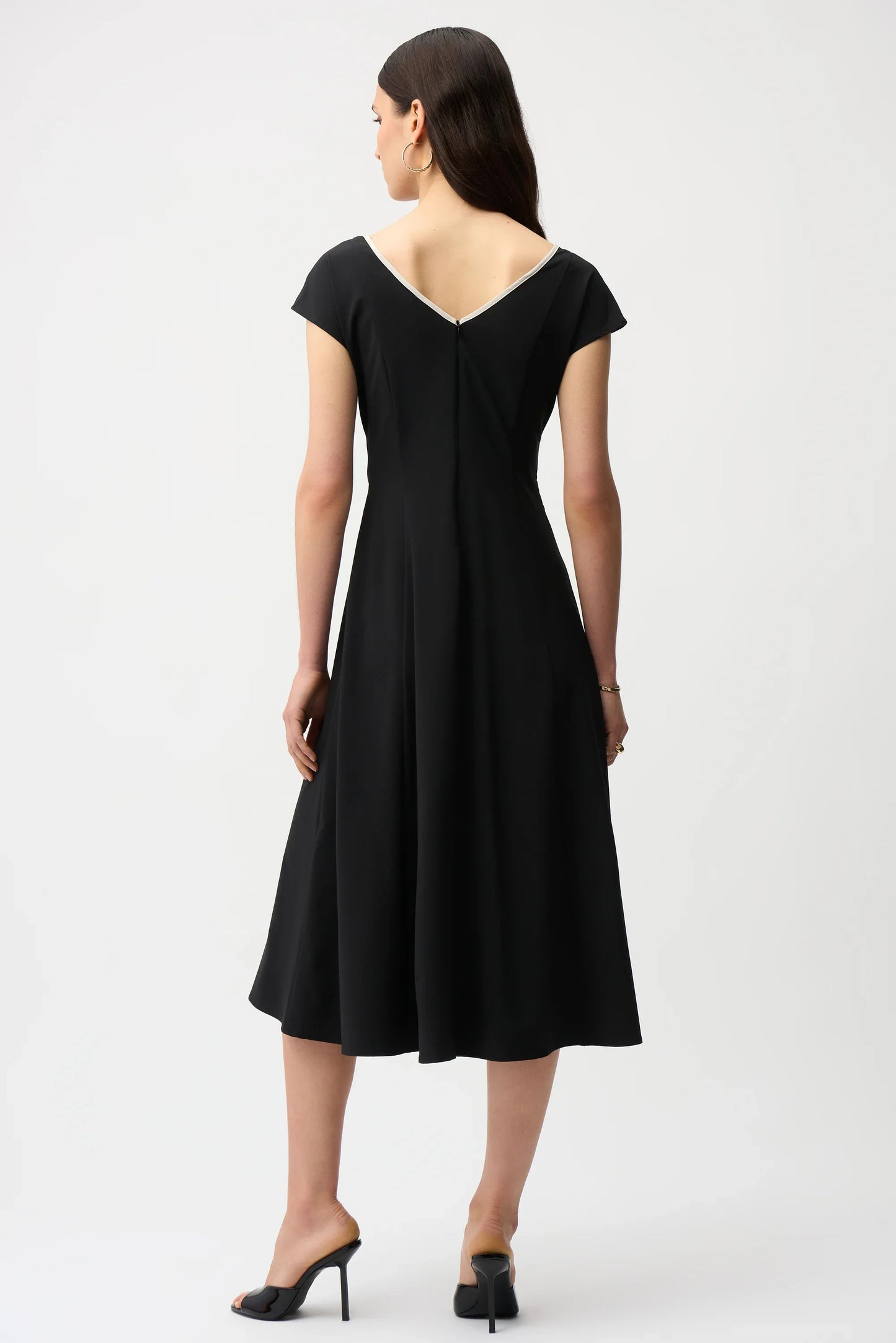 Joseph Ribkoff Stretch Woven Color Block Fit and Flare Dress