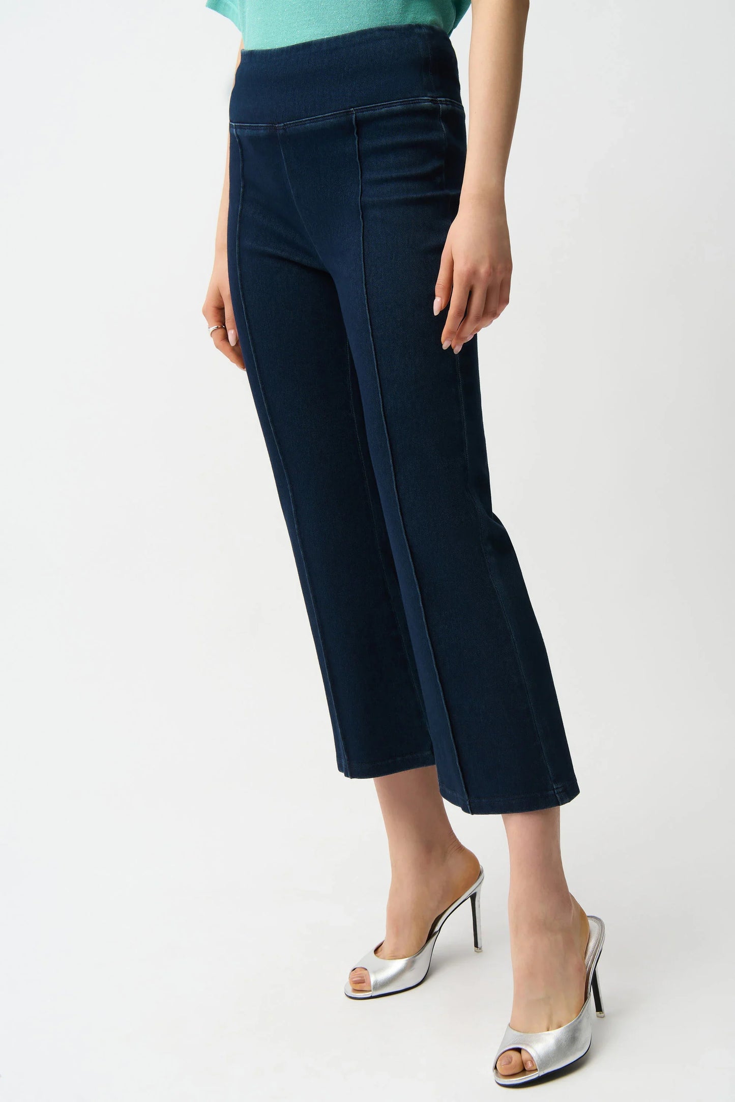 Joseph Ribkoff Knit Denim Cropped Flare Pant