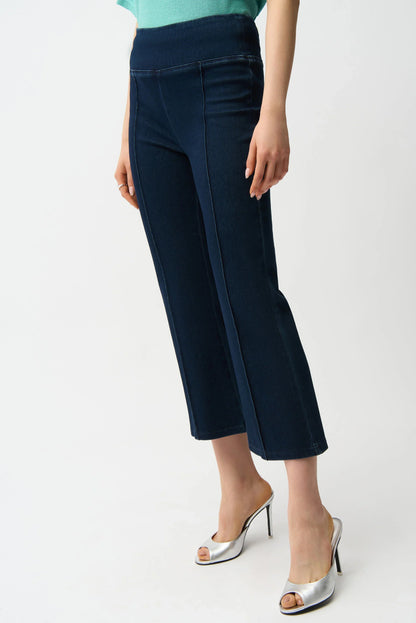 Joseph Ribkoff Knit Denim Cropped Flare Pant