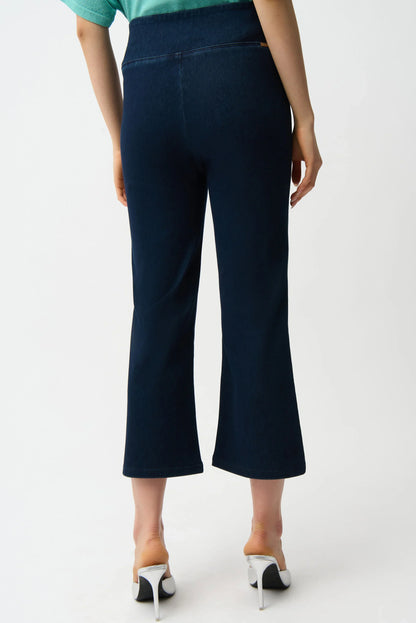 Joseph Ribkoff Knit Denim Cropped Flare Pant