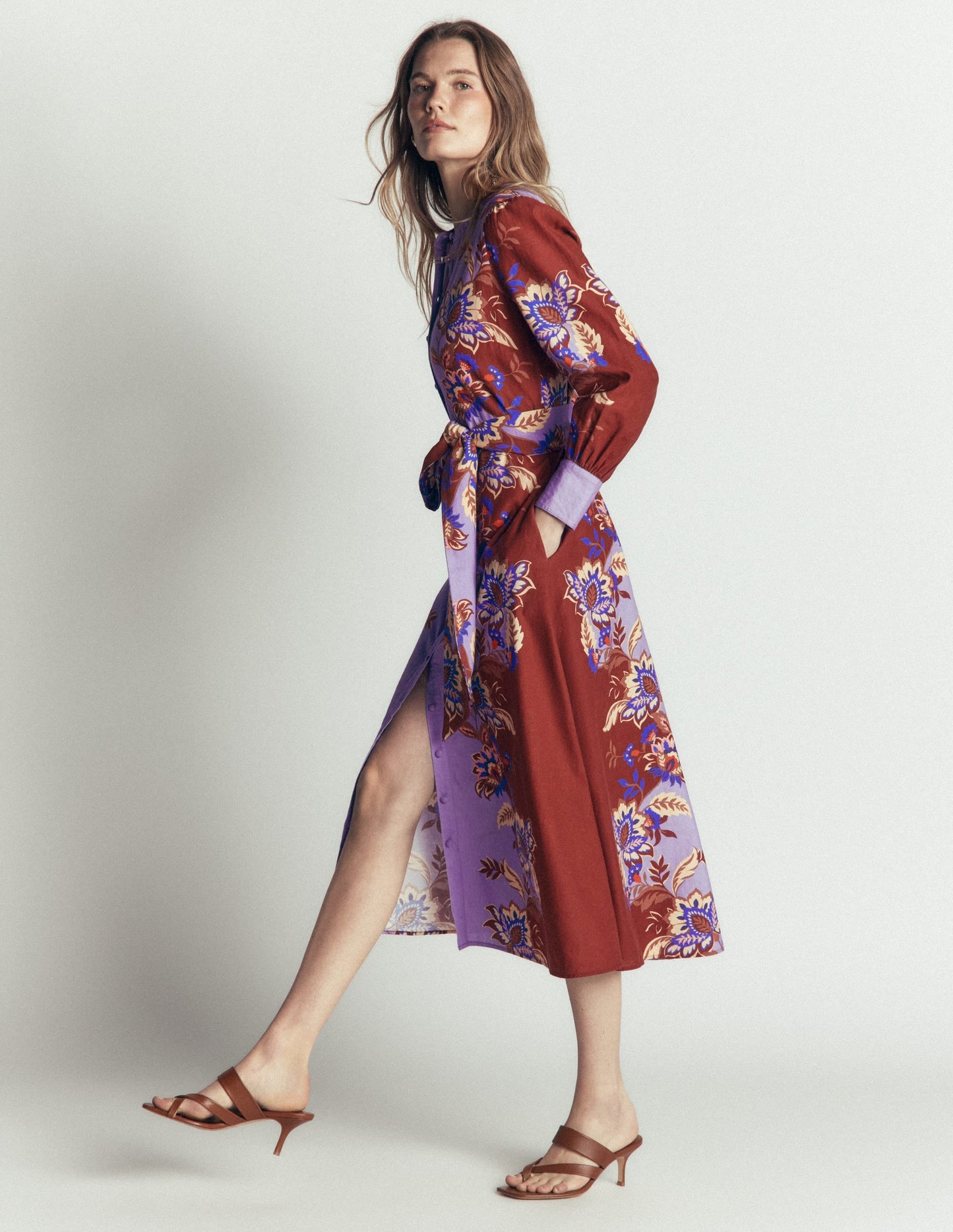 Blouson Sleeve Occasion Dress-Multi Super Bloom