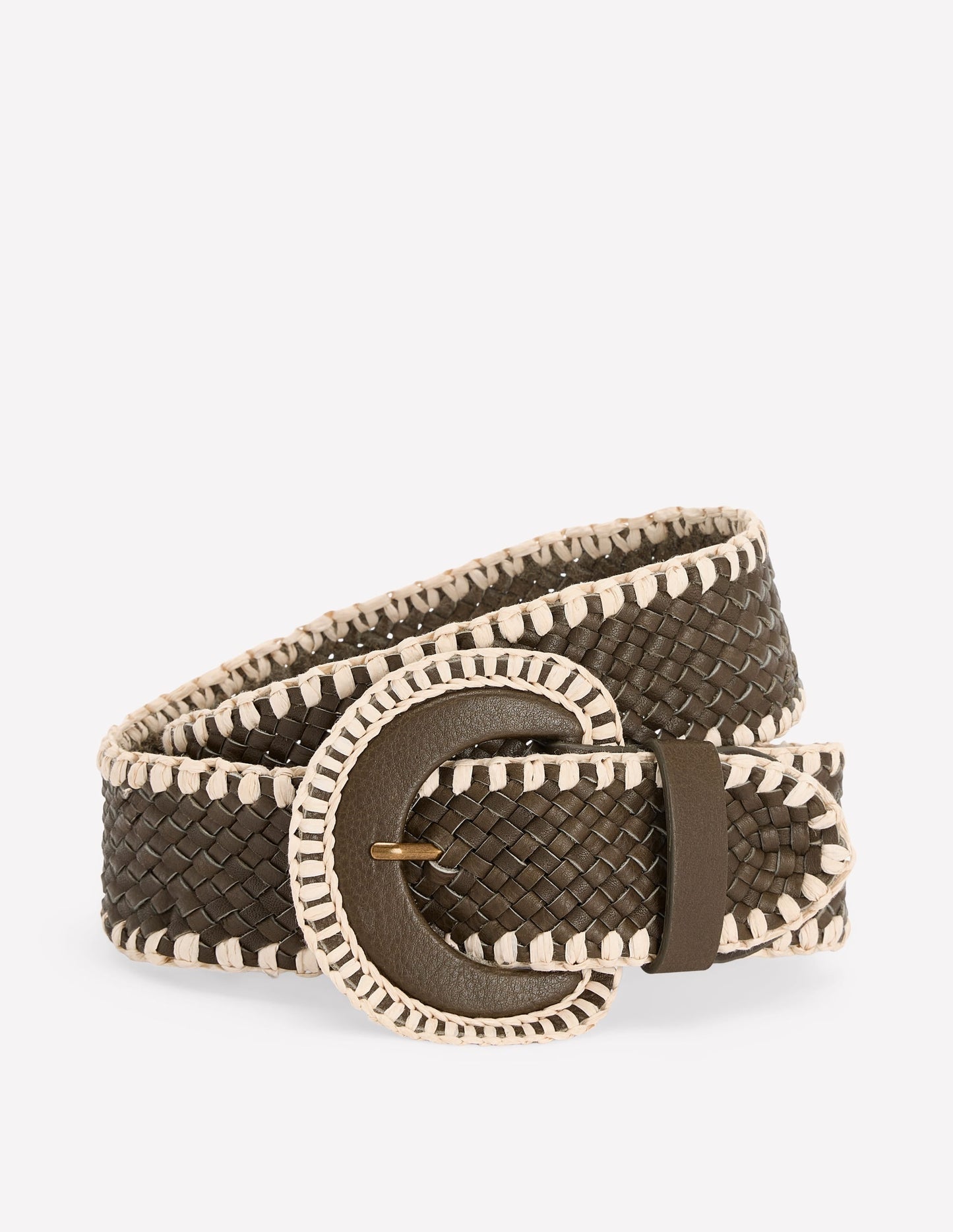 Woven Stitch Belt-Woodland Green