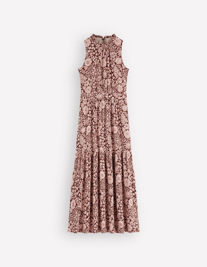 Camalie Jersey Maxi Dress-Raw Umber, Flowerbed Bloom