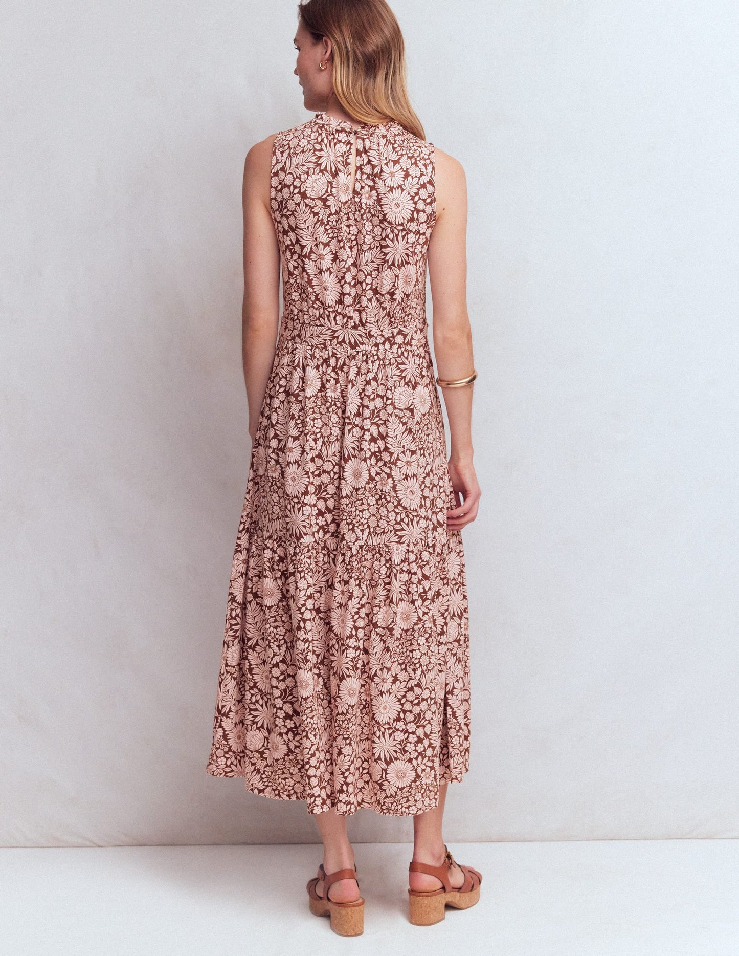 Camalie Jersey Maxi Dress-Raw Umber, Flowerbed Bloom