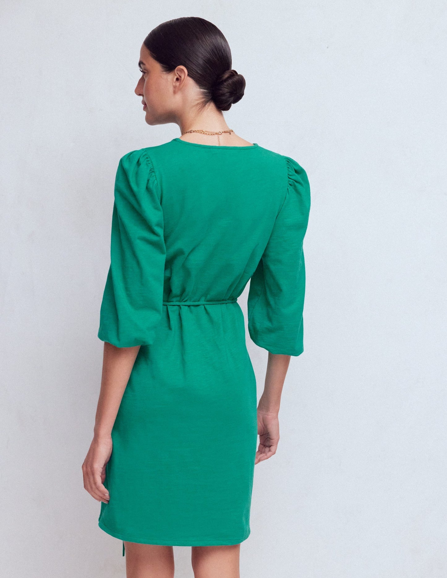 Cary V-Neck Short Dress-Deep Teal