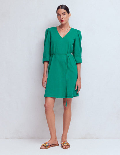 Cary V-Neck Short Dress-Deep Teal