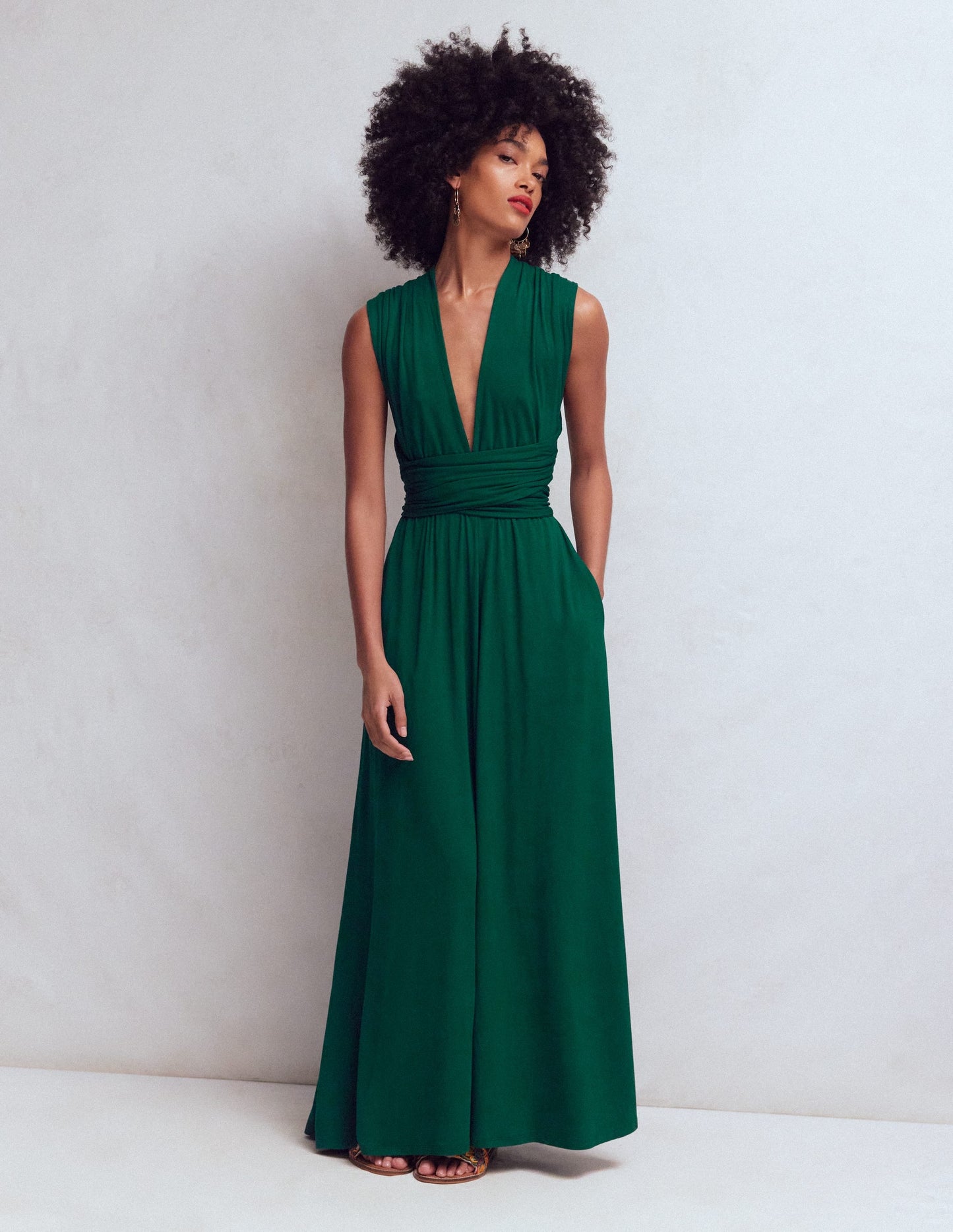 Multiway Jersey Maxi Dress-Emerald Night