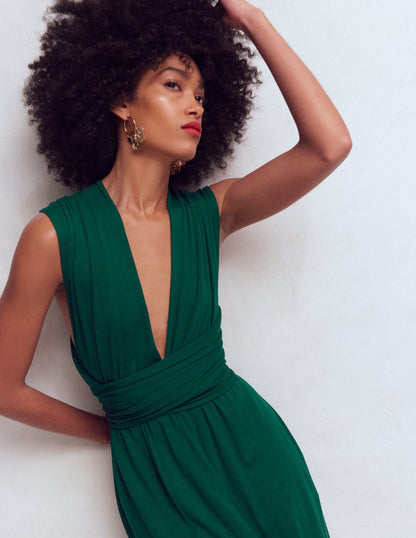 Multiway Jersey Maxi Dress-Emerald Night