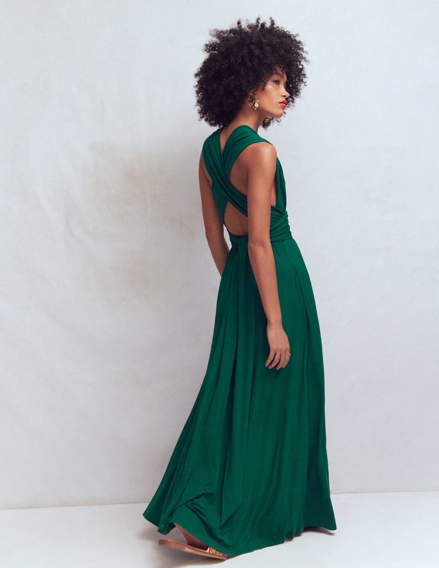 Multiway Jersey Maxi Dress-Emerald Night